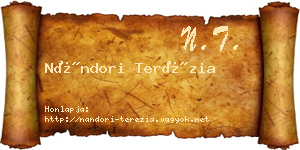 Nándori Terézia névjegykártya